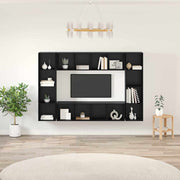 Set TV komoda 4 pcs Crna 37 x 37 x 142,5 cm Konstruirano drvo