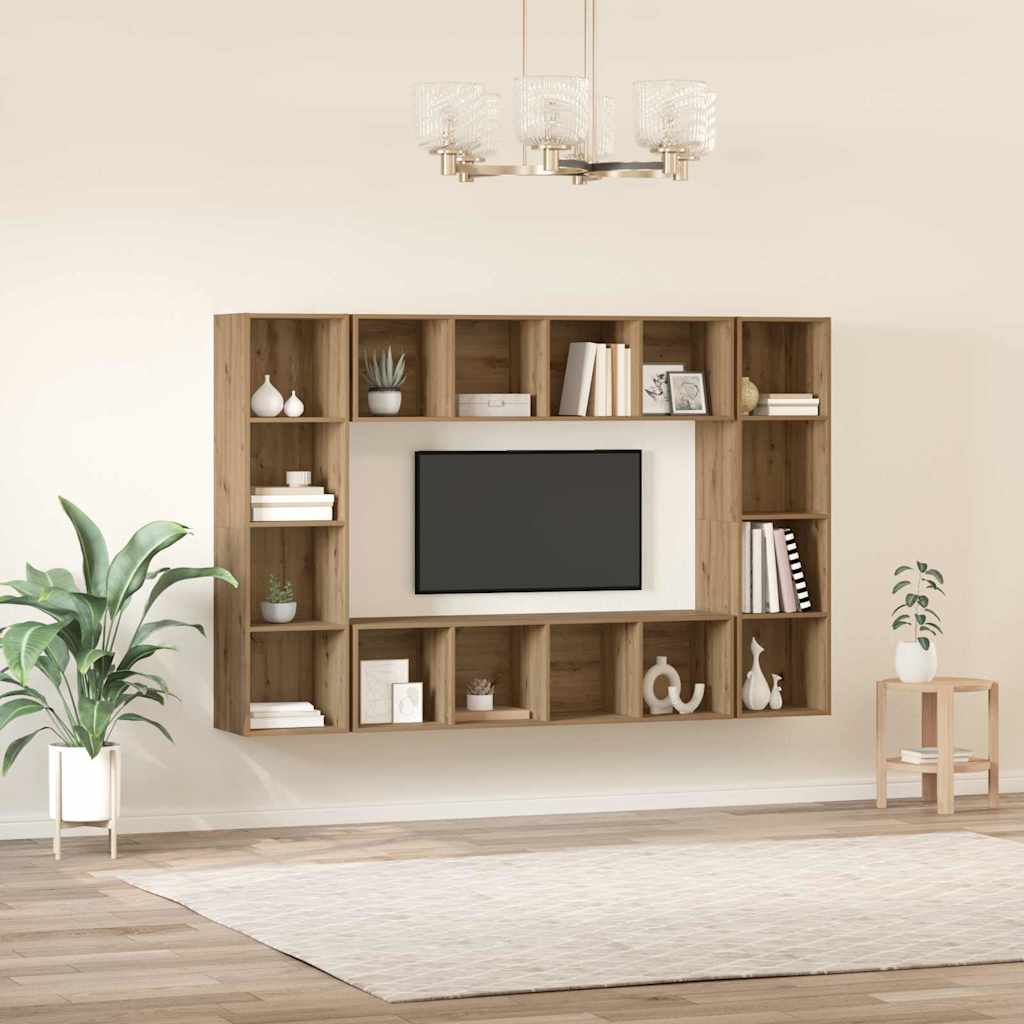 Set TV komoda 4 pcs Smeđa 37 x 37 x 142,5 cm Konstruirano drvo