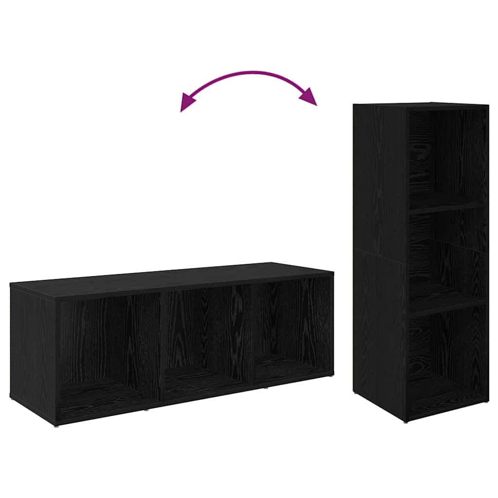Set TV komoda Zidne 2 pcs Crni hrast 107 x 35 x 37 cm