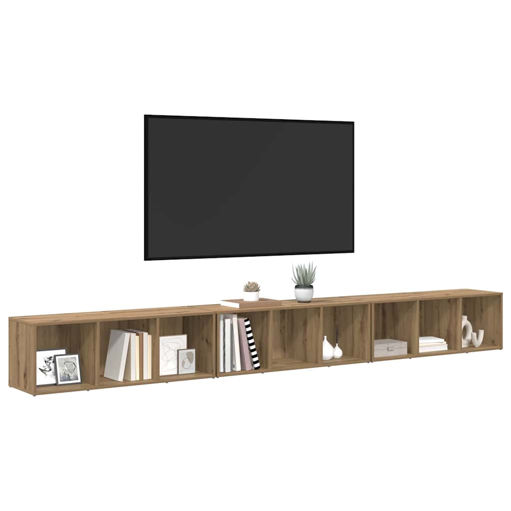 Set TV komoda Zidne 3 pcs Umjetnički hrast 37 x 35 x 107 cm