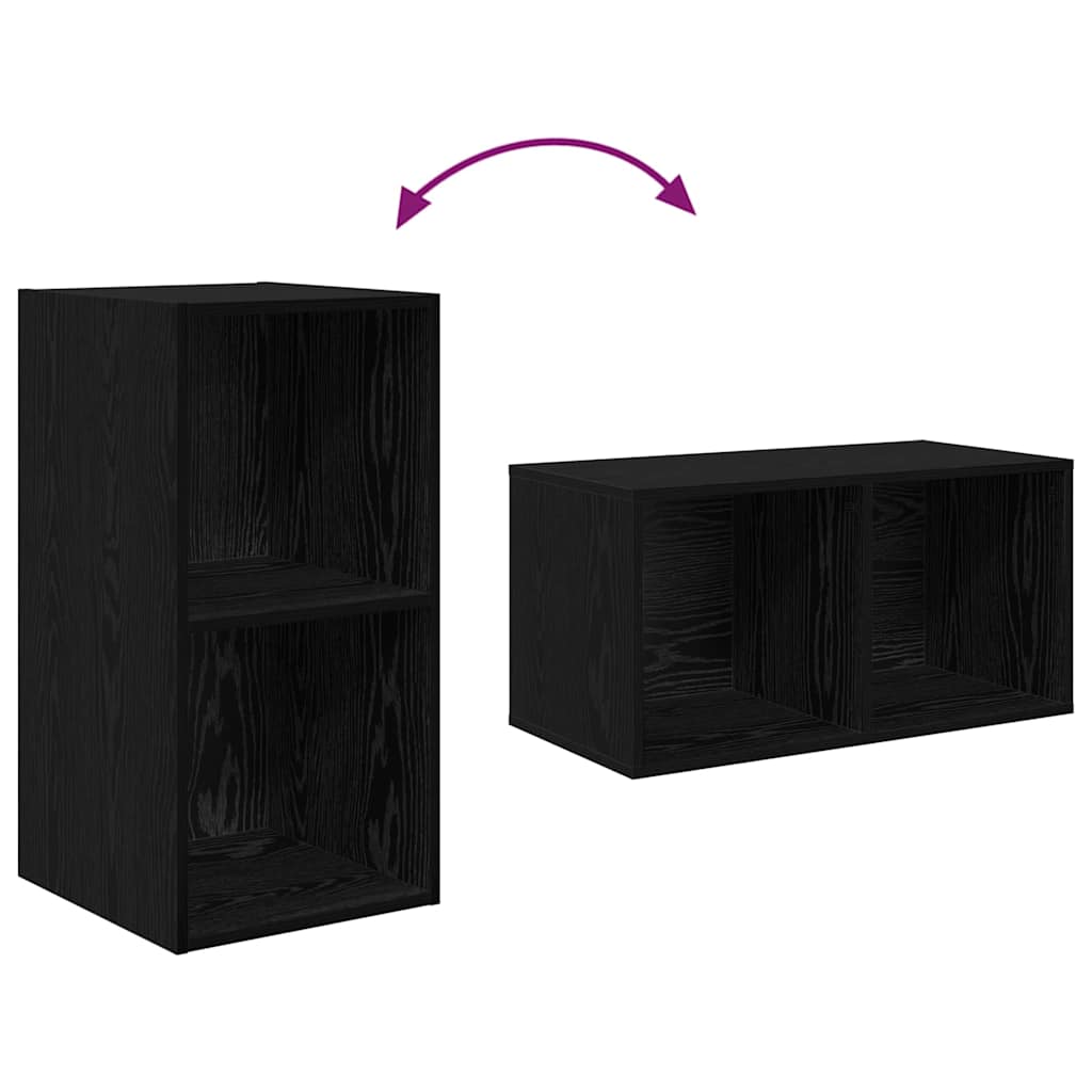 Set TV komoda Zidne 2 pcs Crni hrast 37 x 37 x 72 cm