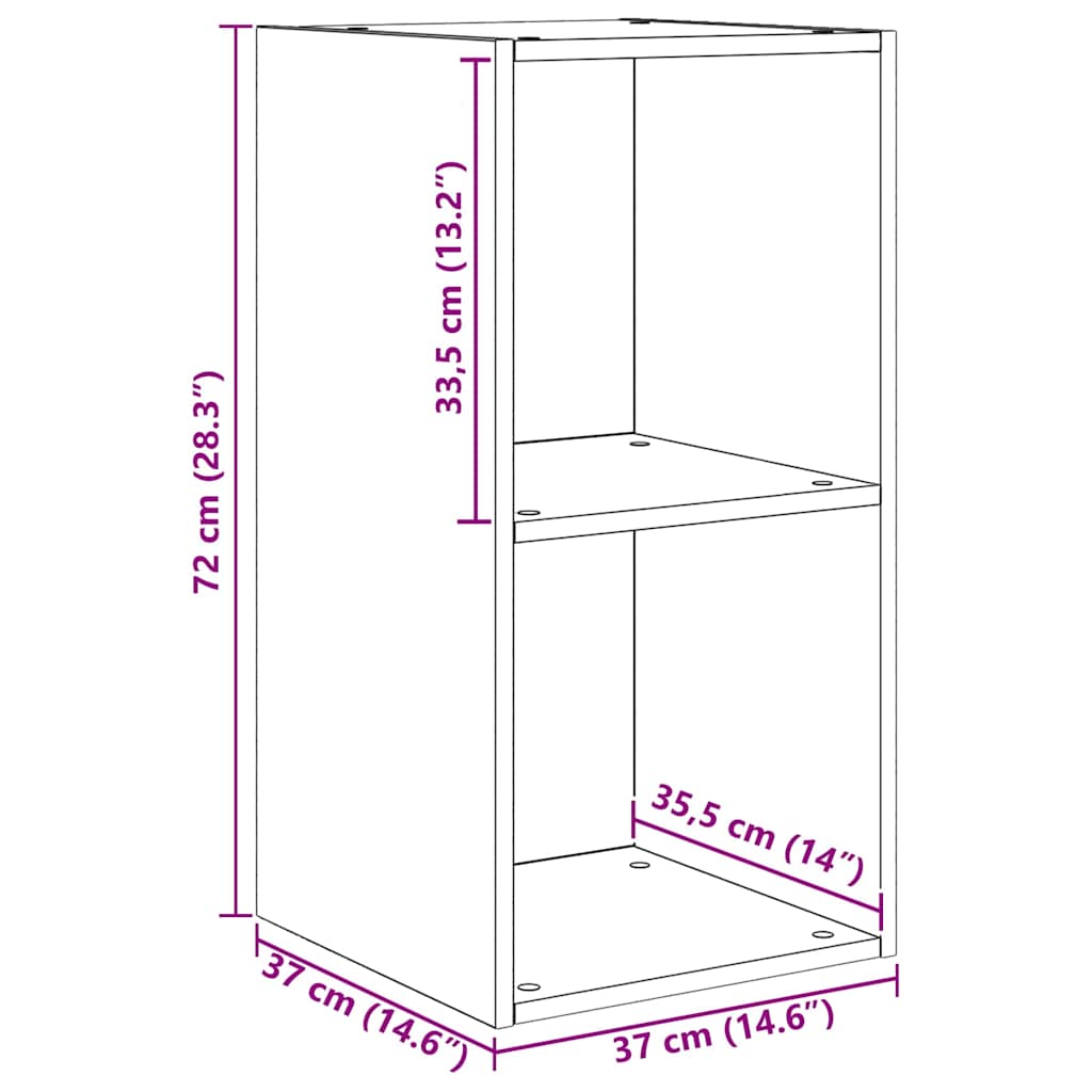 Set TV komoda Zidne 4 pcs Crni hrast 37 x 37 x 72 cm