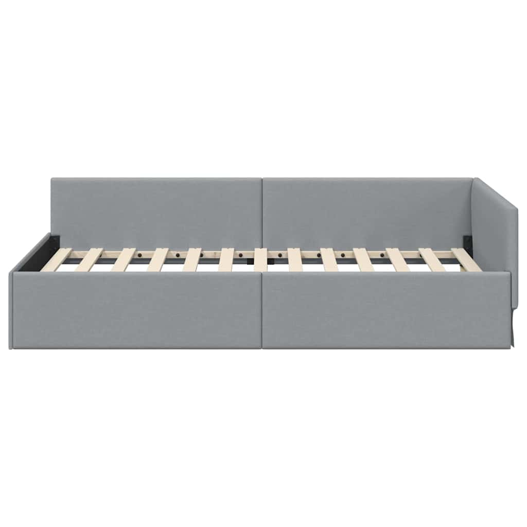 Kutni okvir kreveta Svijetlo siva 80 cm x 200 cm tkanina