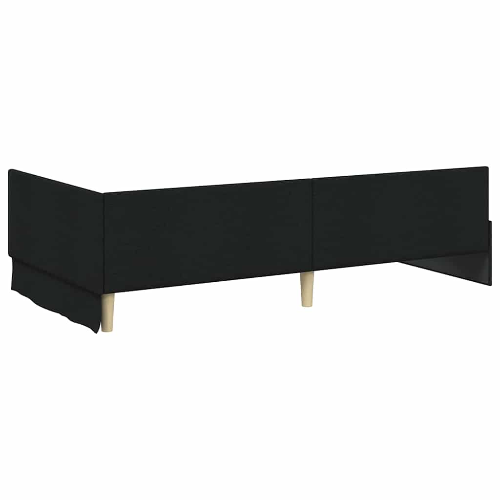 Kutni okvir kreveta s uzglavljem Crna 80 cm x 200 cm tkanina