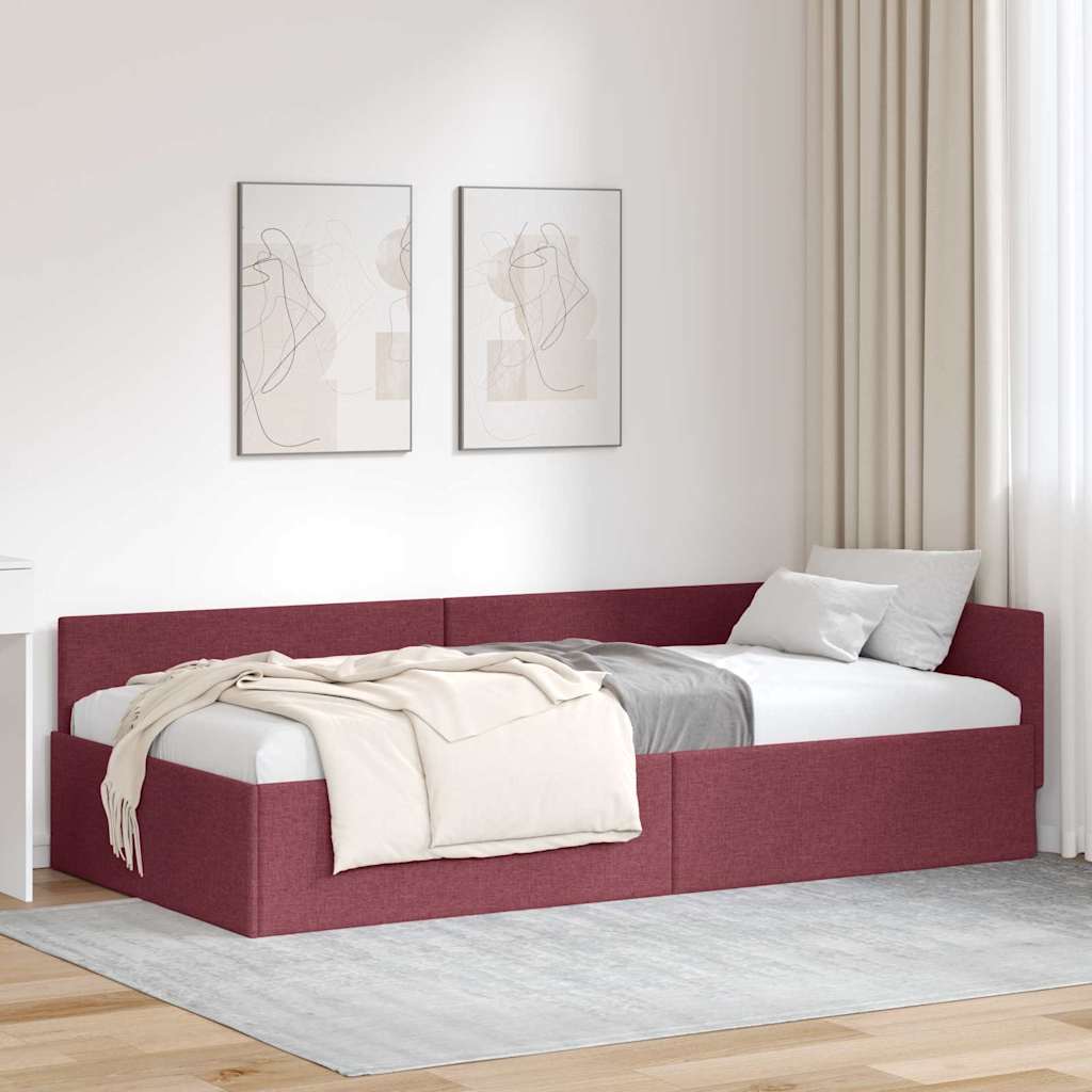 Kutni okvir kreveta Vinska crvena 80 cm x 200 cm tkanina