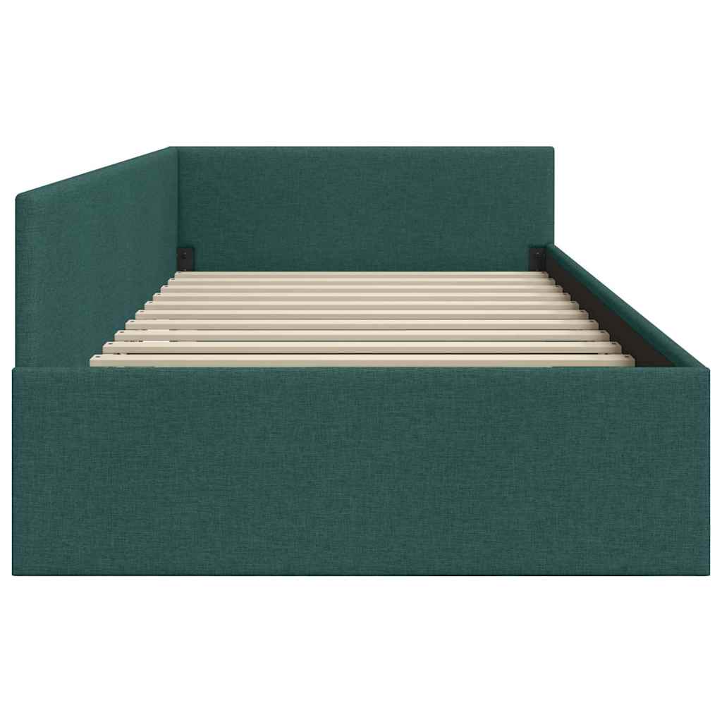 Kutni okvir kreveta Tamnozelena 80 cm x 200 cm tkanina
