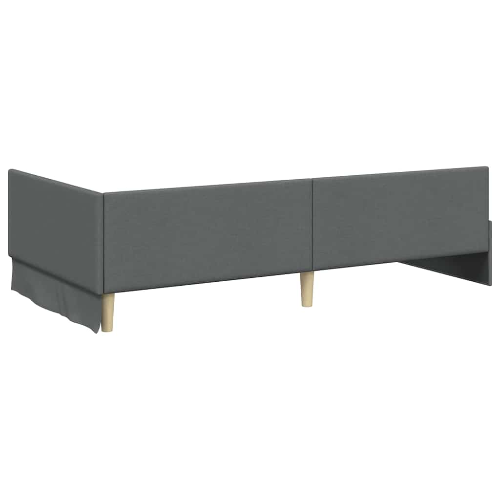 Kutni okvir kreveta Tamno siva 90 cm x 190 cm tkanina