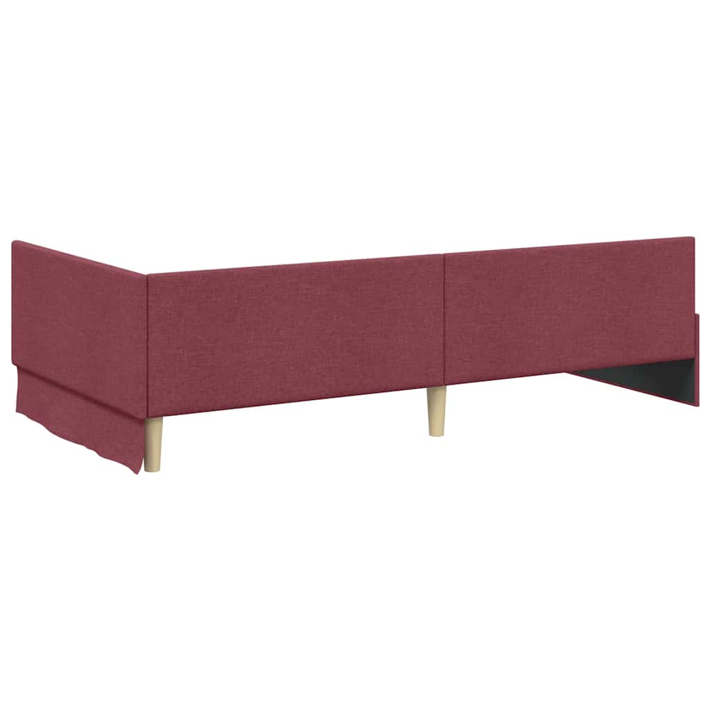 Kutni okvir kreveta Vinska crvena 90 cm x 190 cm tkanina