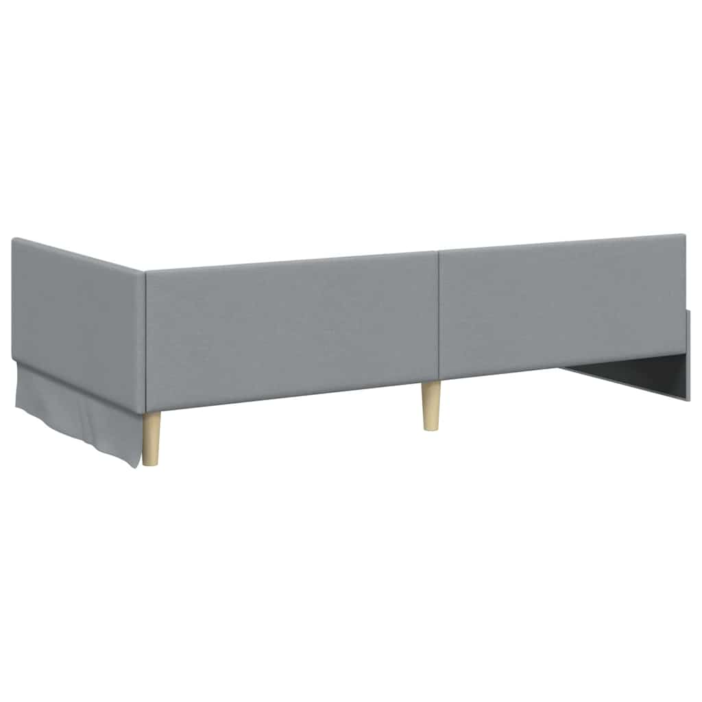 Kutni okvir kreveta Svijetlo siva 100 cm x 200 cm tkanina