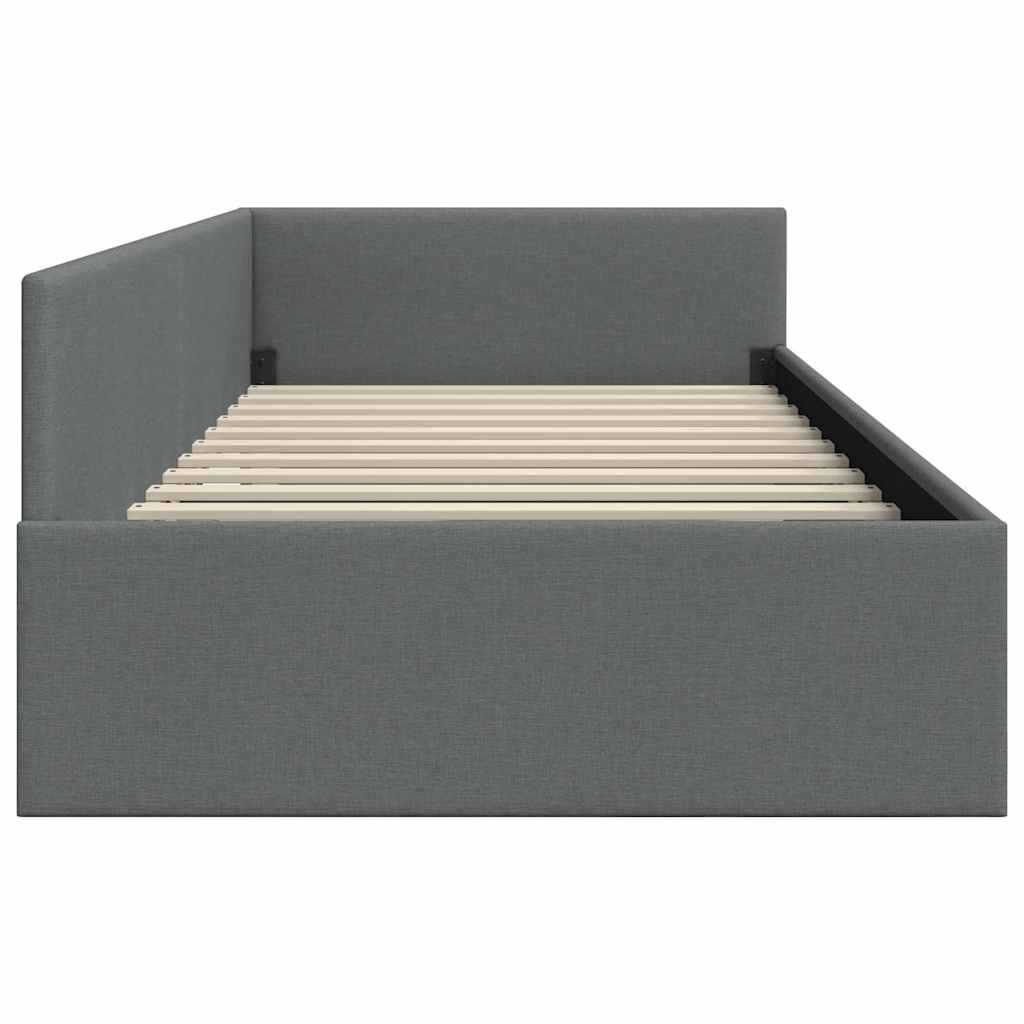 Kutni okvir kreveta Tamno siva 100 cm x 200 cm tkanina