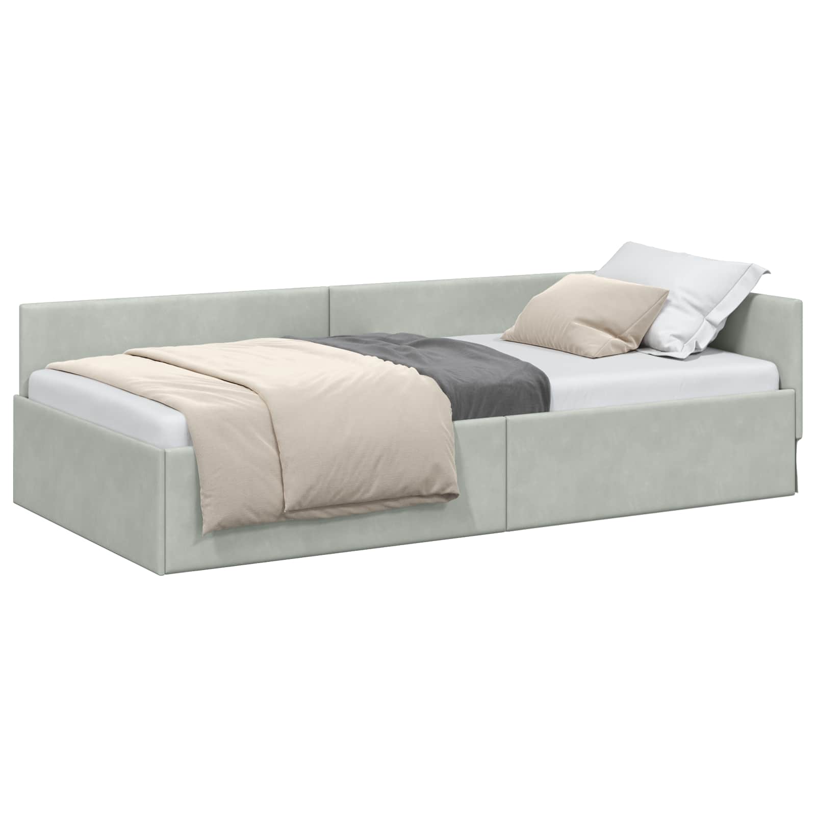 Kutni okvir kreveta Svijetlo siva 80 cm x 200 cm Baršun