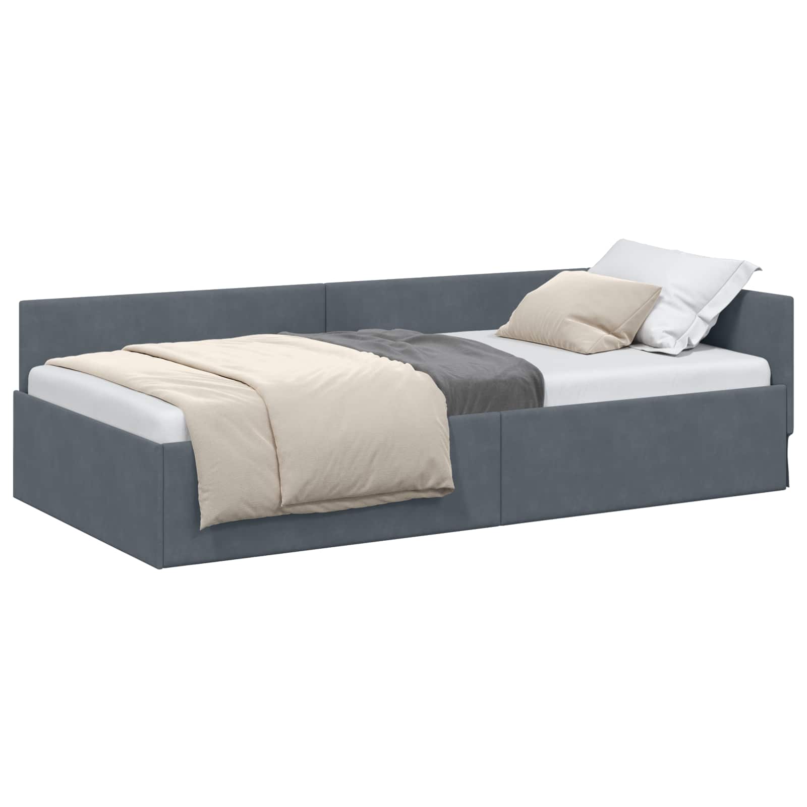Kutni okvir kreveta Tamno siva 80 cm x 200 cm Baršun