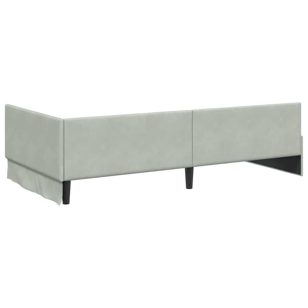 Kutni okvir kreveta Svijetlo siva 90 cm x 200 cm Baršun
