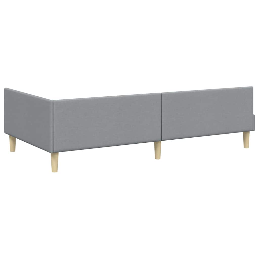 Kutni okvir kreveta Svijetlo siva 80 x 200 cm tkanina