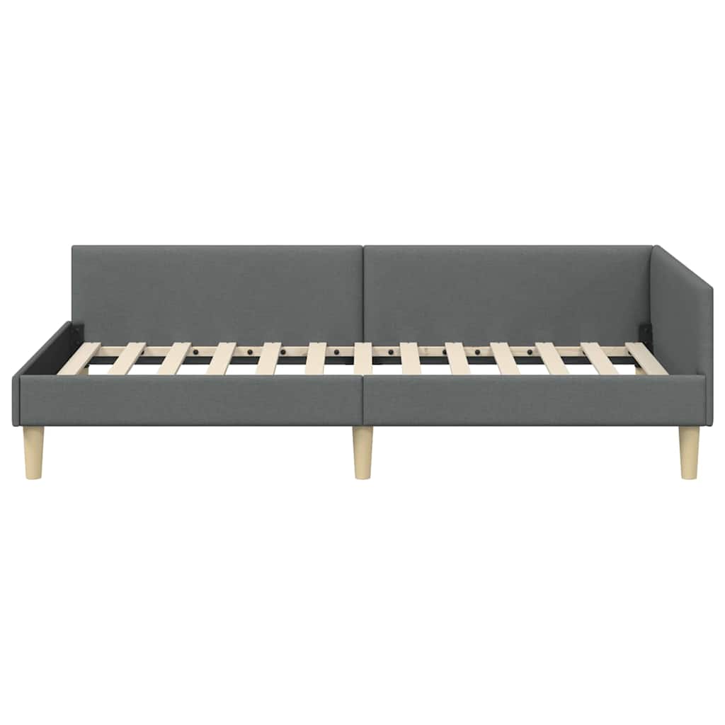 Kutni okvir kreveta Tamno siva 80 x 200 cm tkanina