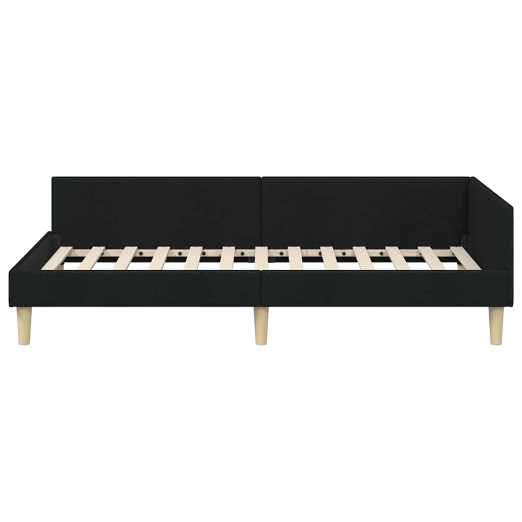 Kutni okvir kreveta Crna 80 x 200 cm tkanina