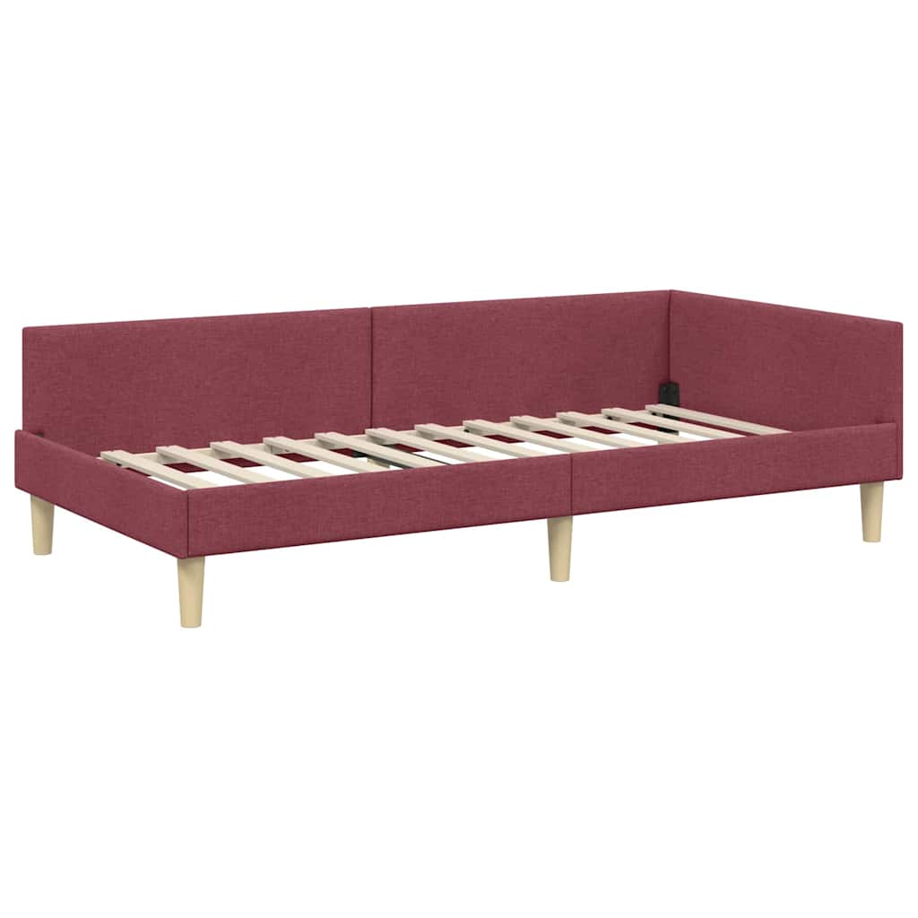 Kutni okvir kreveta Vinska crvena 80 x 200 cm tkanina