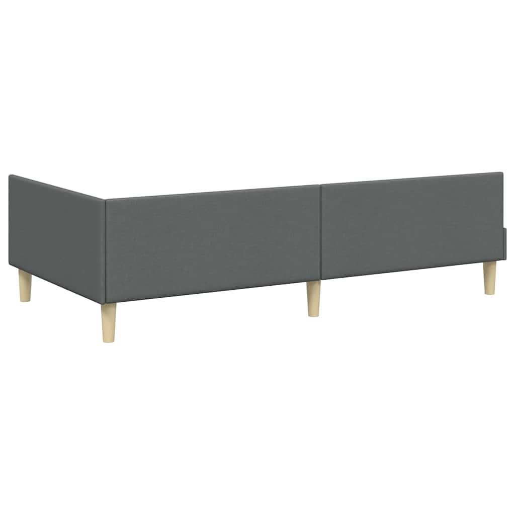 Kutni okvir kreveta Tamno siva 90 x 200 cm tkanina