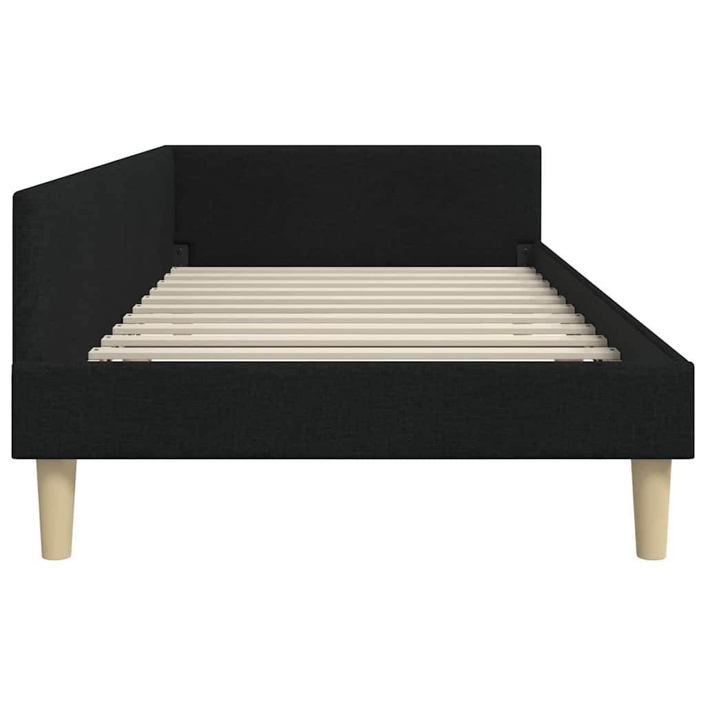 Kutni okvir kreveta Crna 90 x 200 cm tkanina