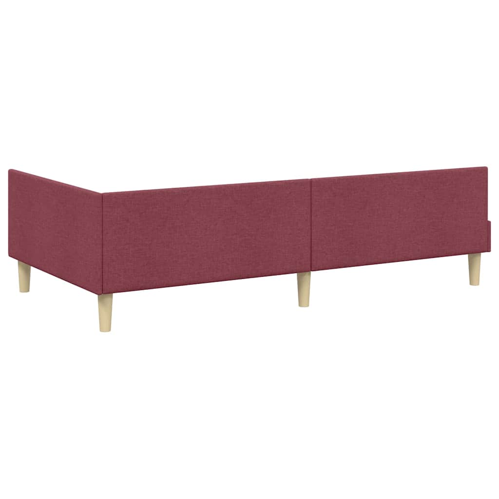 Kutni okvir kreveta Vinska crvena 90 x 200 cm tkanina