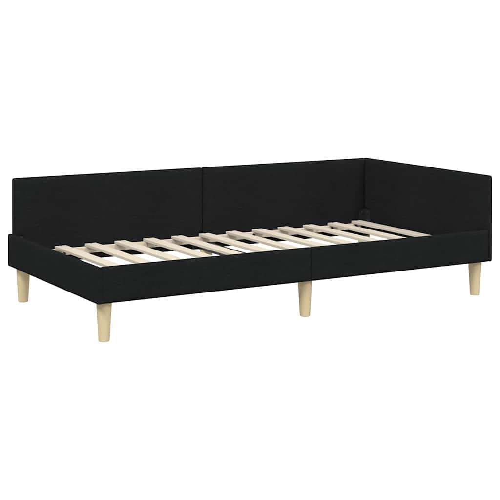 Kutni okvir kreveta Crna 100 x 200 cm tkanina