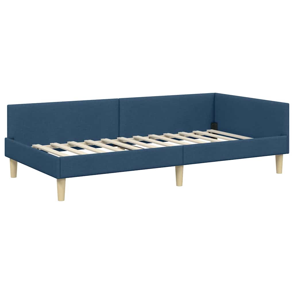 Kutni okvir kreveta Plava 100 x 200 cm tkanina