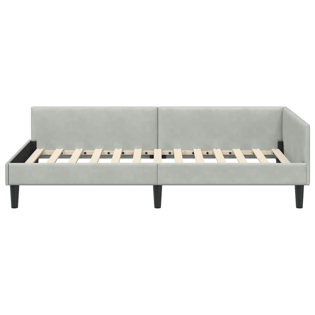 Kutni okvir kreveta Svijetlo siva 80 cm x 200 cm Baršun