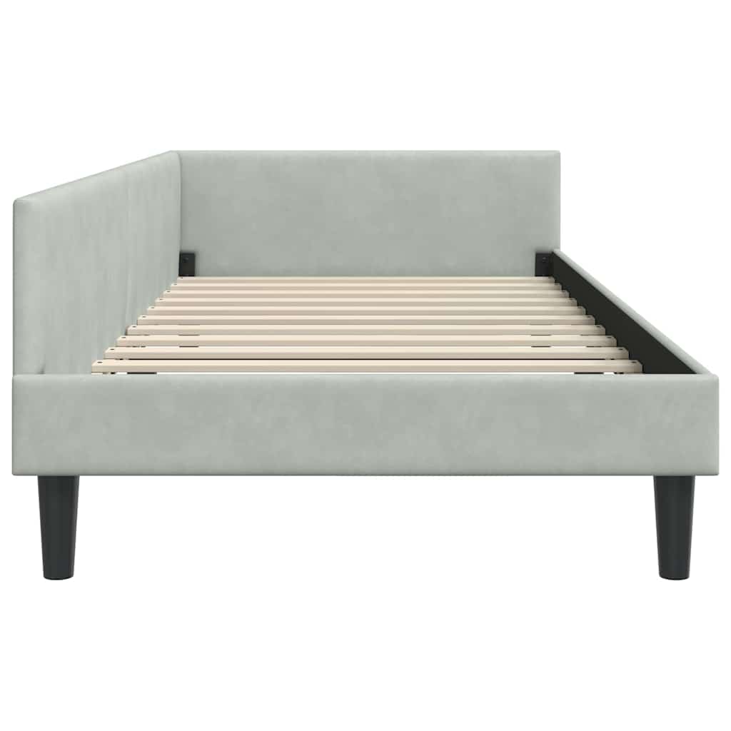 Kutni okvir kreveta Svijetlo siva 90 cm x 190 cm Baršun