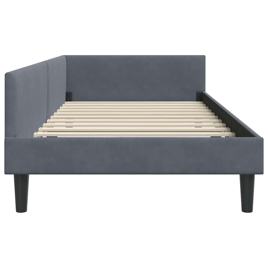 Kutni okvir kreveta Tamno siva 90 cm x 200 cm Baršun