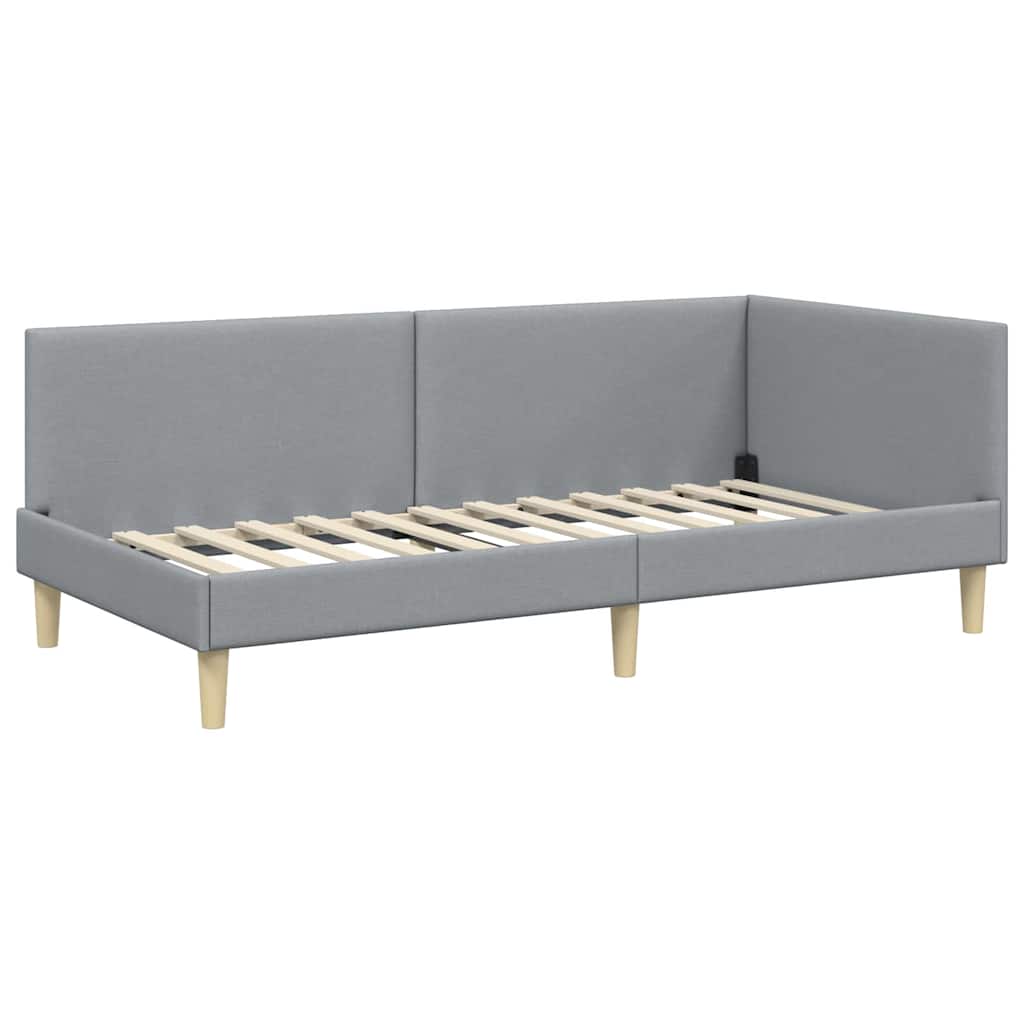 Kutni okvir kreveta s uzglavljem Svijetlo siva 80 cm x 200 cm