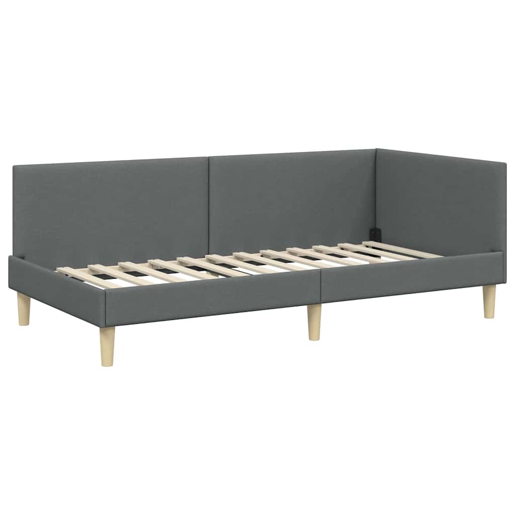 Kutni okvir kreveta s uzglavljem Tamno siva 80 cm x 200 cm