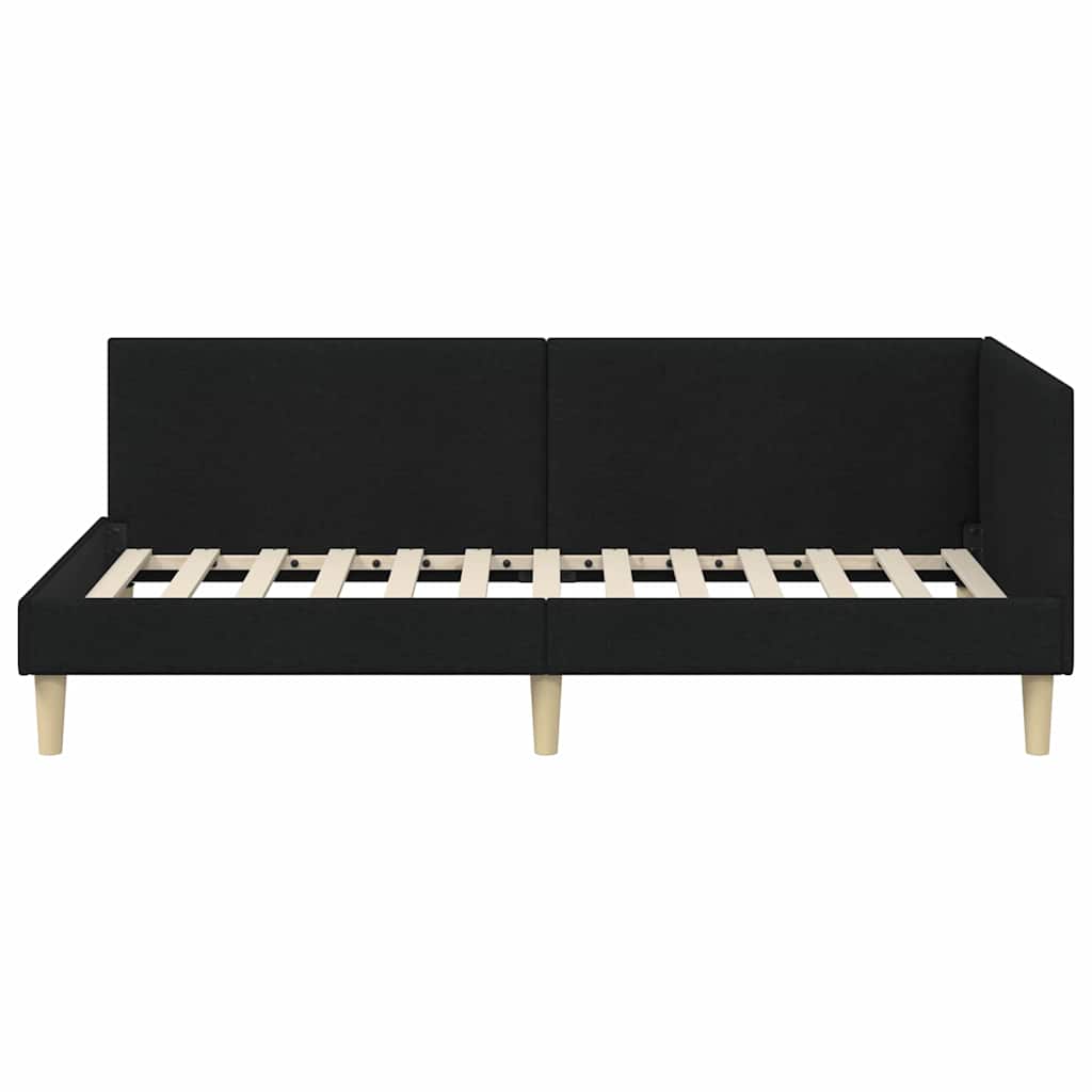 Kutni okvir kreveta Crna 80 cm x 200 cm Tkanina i šperploča
