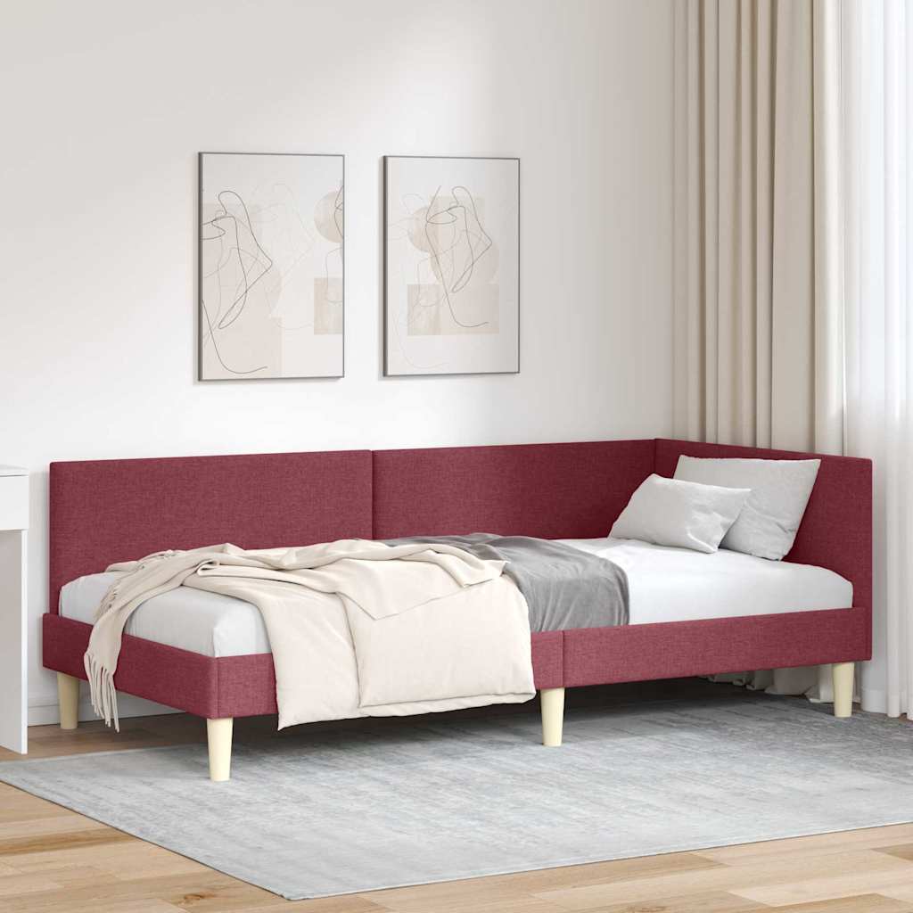 Kutni okvir kreveta s uzglavljem Vinska crvena 80 cm x 200 cm