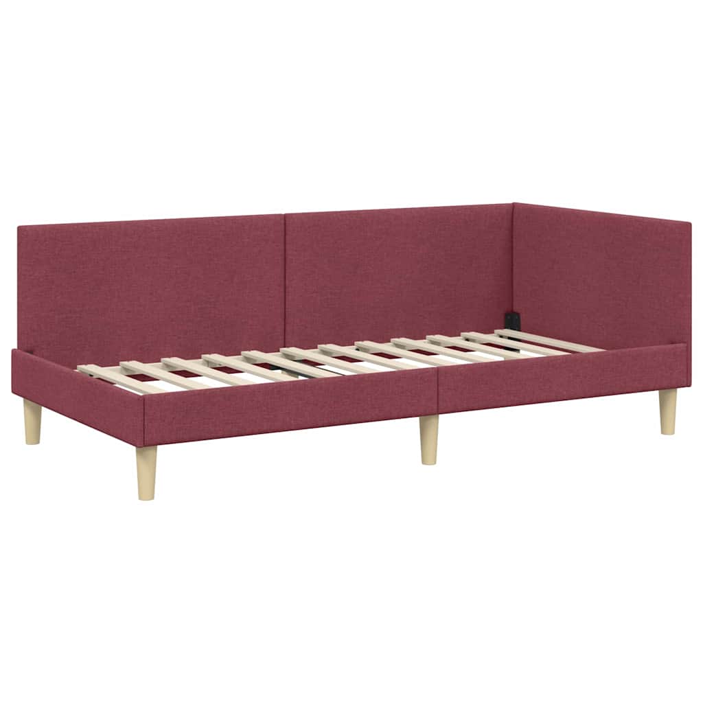 Kutni okvir kreveta s uzglavljem Vinska crvena 80 cm x 200 cm