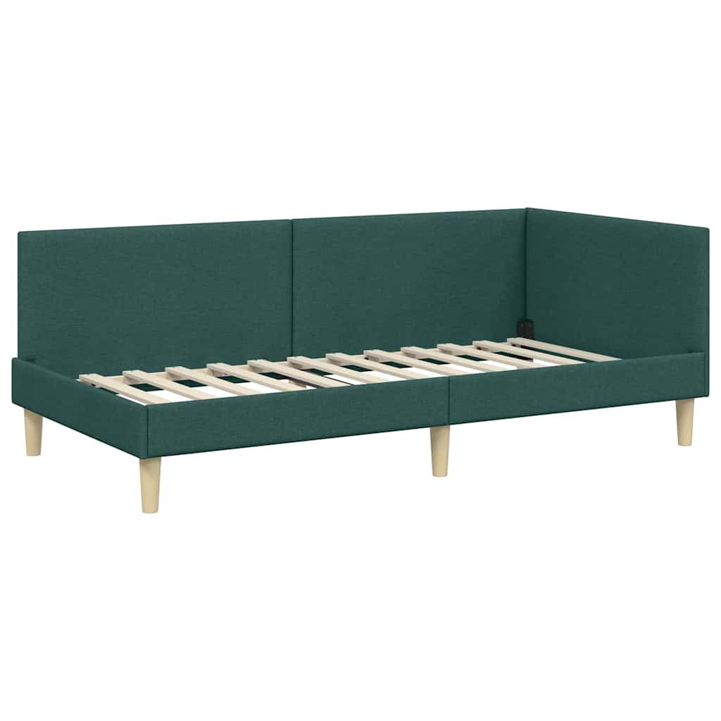Kutni okvir kreveta s uzglavljem Tamnozelena 80 cm x 200 cm