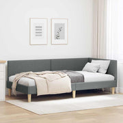 Kutni okvir kreveta s uzglavljem Tamno siva 90 cm x 190 cm