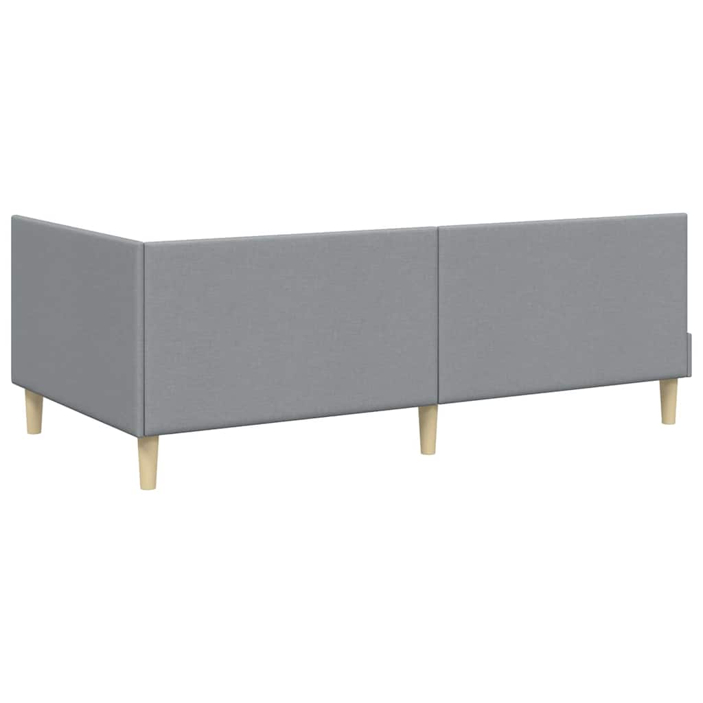 Kutni okvir kreveta s uzglavljem Svijetlo siva 100 cm x 200 cm