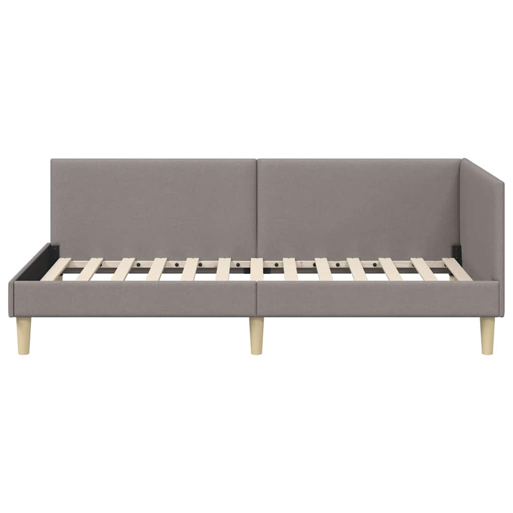 Kutni okvir kreveta s uzglavljem Sivo-smeđa 100 cm x 200 cm