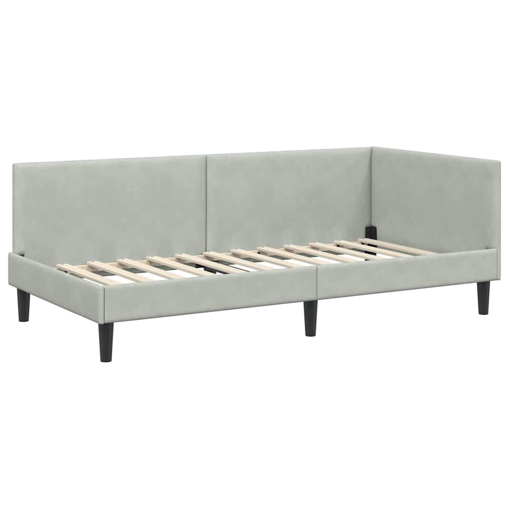 Kutni okvir kreveta Svijetlo siva 80 cm x 200 cm Baršun