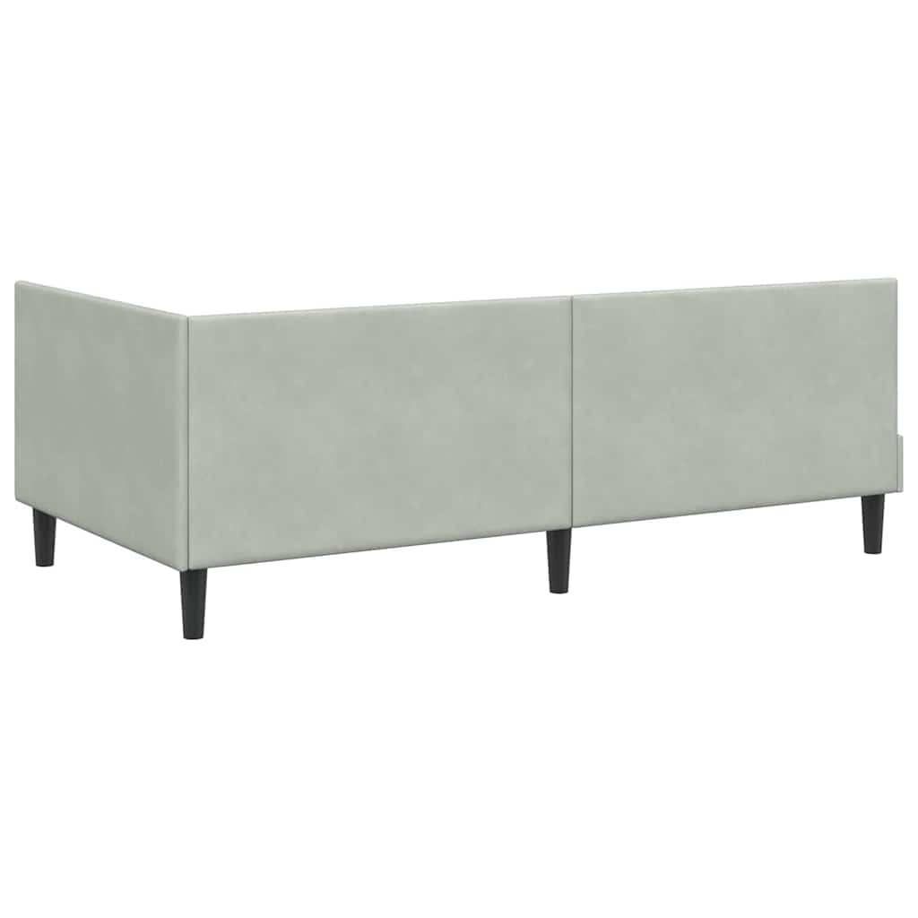 Kutni okvir kreveta Svijetlo siva 80 cm x 200 cm Baršun