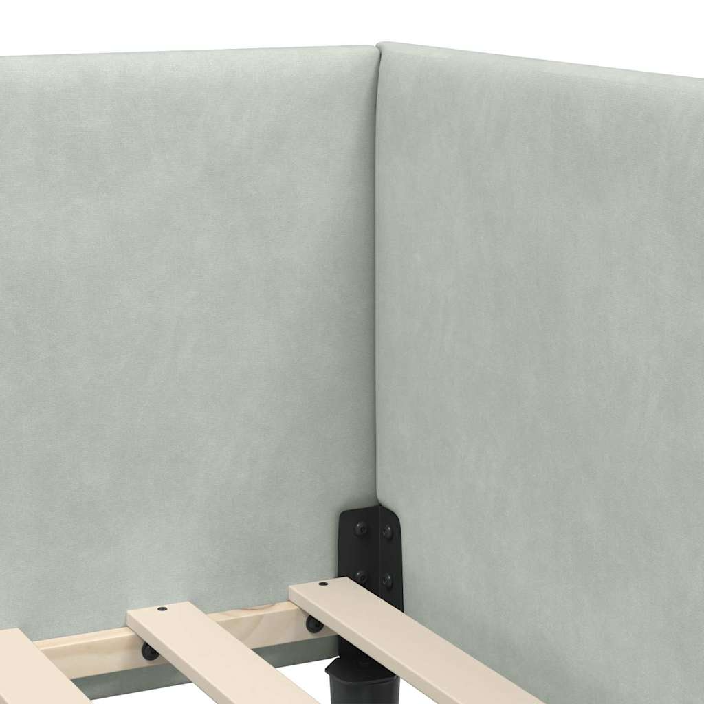Kutni okvir kreveta Svijetlo siva 100 cm x 200 cm Baršun