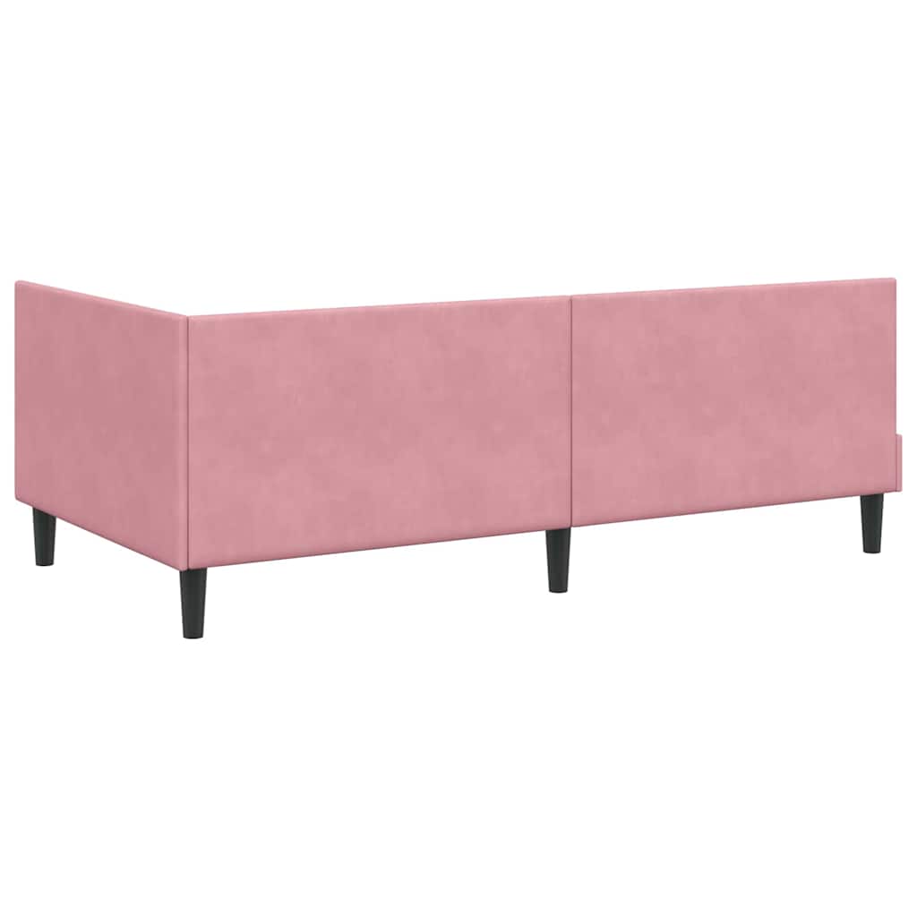 Kutni okvir kreveta Ružičasta 100 cm x 200 cm Baršun