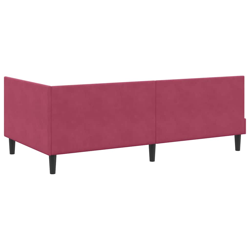 Kutni okvir kreveta Vinska crvena 100 cm x 200 cm Baršun