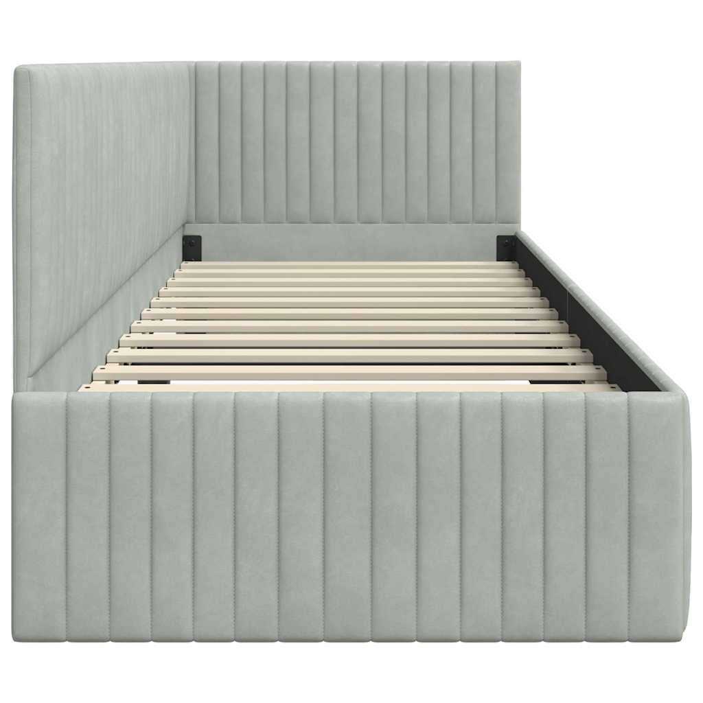 Kutni okvir kreveta Svijetlo siva 80 cm x 200 cm Baršun