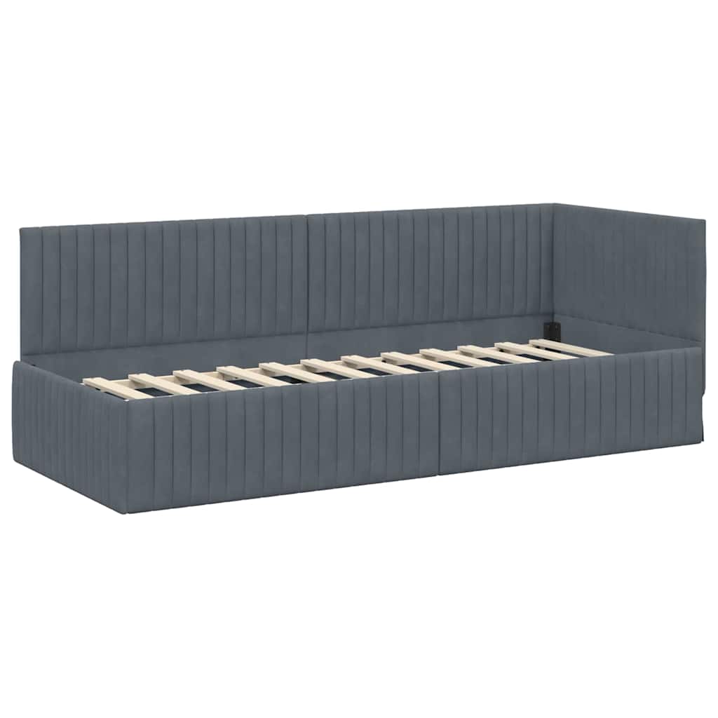 Kutni okvir kreveta Tamno siva 80 cm x 200 cm Baršun