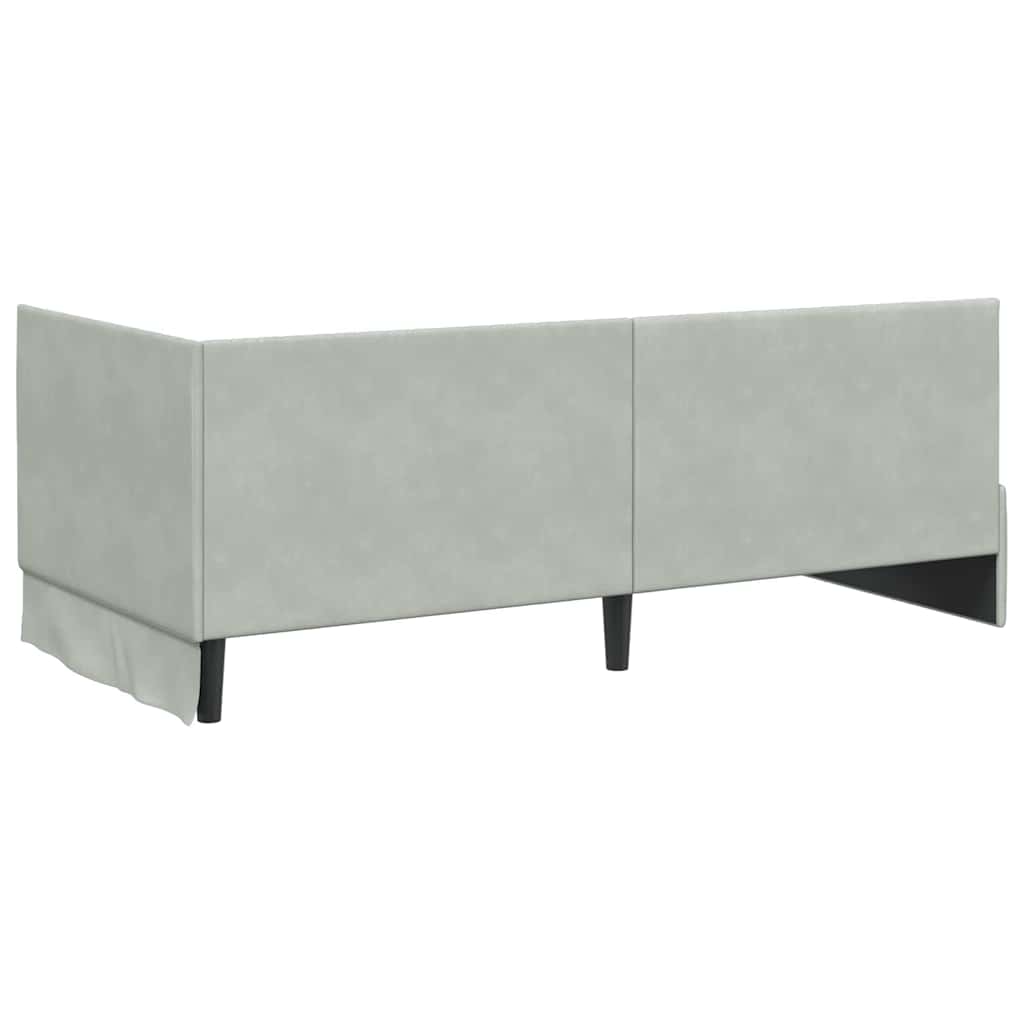 Kutni okvir kreveta Svijetlo siva 90 cm x 190 cm Baršun