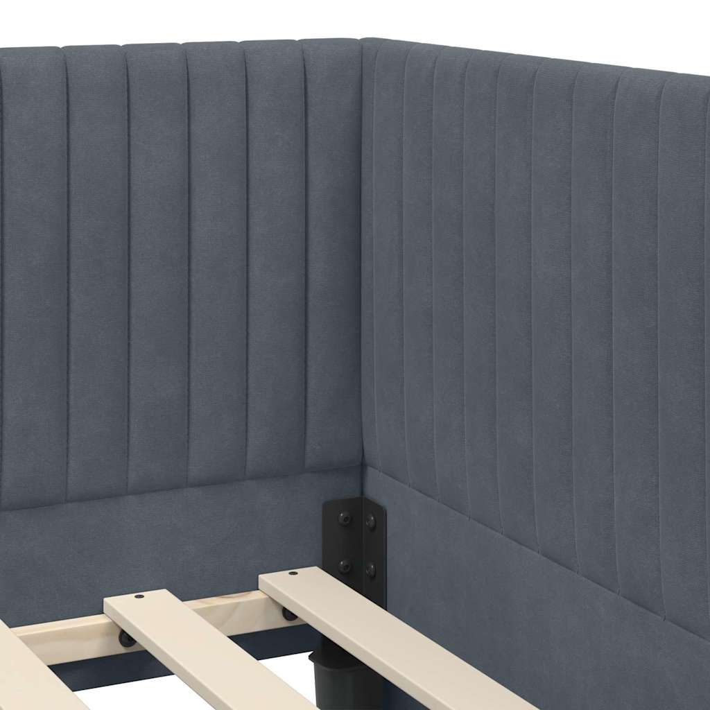 Kutni okvir kreveta Tamno siva 90 cm x 190 cm Baršun