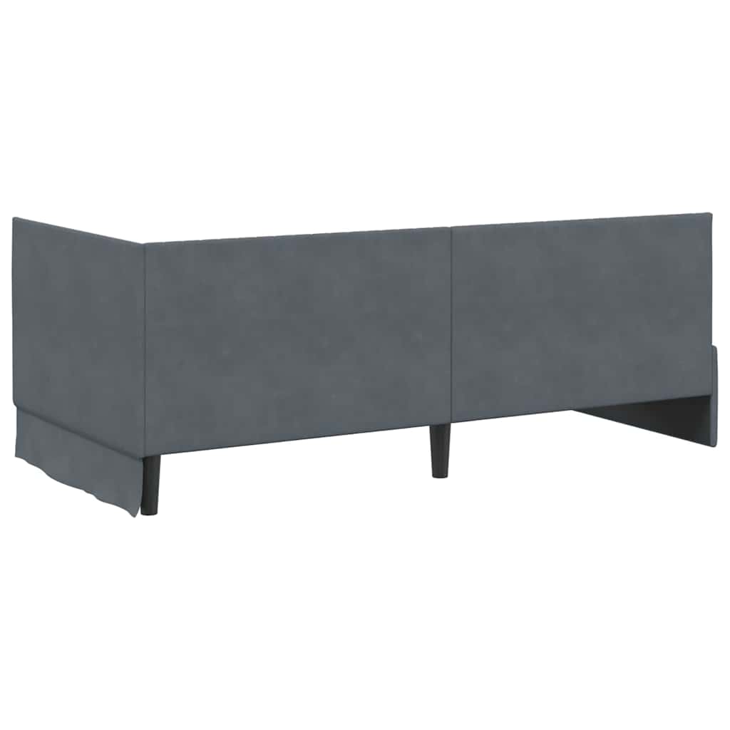 Kutni okvir kreveta Tamno siva 90 cm x 190 cm Baršun