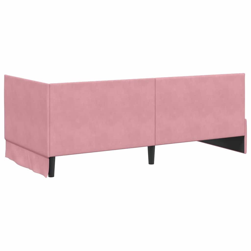 Kutni okvir kreveta Ružičasta 90 cm x 190 cm Baršun