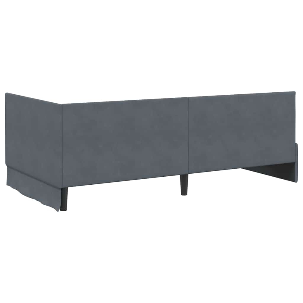 Kutni okvir kreveta Tamno siva 100 cm x 200 cm Baršun
